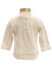 Ivory Pink Floral Printed Top Long Sleeve T-Shirt