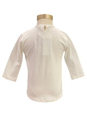 Cream Silver Heart Long Sleeve T-Shirt