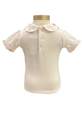 Pink White Nanan Top Polo Shirt