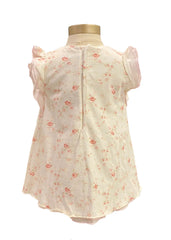 White Pink Green Nanan Floral Print Dress