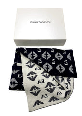 Armani AOP 'EA' and Eagle Logo Design Baby Blanket