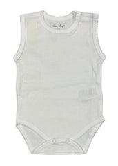 White Kissy Kissy Pointelle Sleeveless Bodyvest