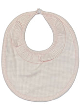 Pink White Gingham Bib