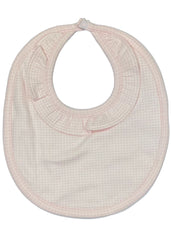 Pink White Gingham Bib