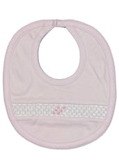 Pink White Bib Diamond Pattern Smock Bib