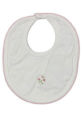 Embroidered Rose Flowers Print Bib