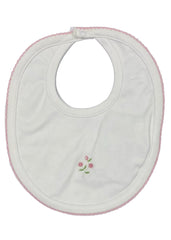 Embroidered Rose Flowers Print Bib