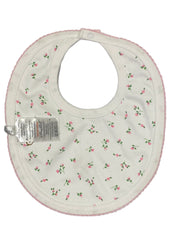 Embroidered Rose Flowers Print Bib
