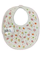 White Pink Green Candyland Reversible Bib