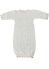 Convertible White Pink Berries Baby Gown