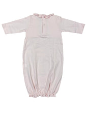 Pink Ruffle Neck and Smocking Baby Gown