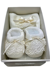 Tatting Lace Bootie and Headband Set