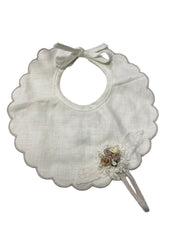 Mud White Embroidered Bib