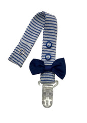 Stripe and Bow Pacifier Clip