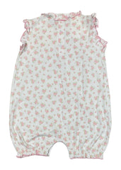 White Pink Green Smocked White Shortie