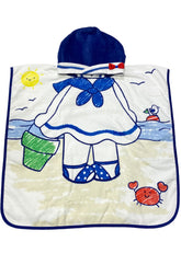 Blue Multi Embroidered Hooded Towel