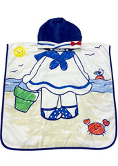 Blue Multi Embroidered Hooded Towel