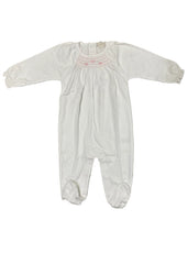 White Pink Rose Bud Babygrow