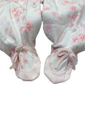 White Pink Heart Blossom Print Babygrow