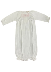 White Pink White Smock Gown Baby Gown