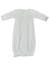 White Pink White Smock Gown Baby Gown