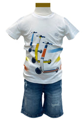 Scooters Print Top and Short Set