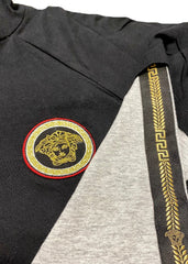 Medusa Embroidered Hooded Sweater and Pants Set