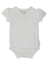 White Micro Holes Bodysuit Baby Girl White Bodyvest