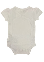 White Micro Holes Bodysuit Baby Girl White Bodyvest