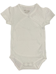 White Micro Holes Overlap Baby Boy White Bodyvest