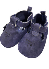 Navy Blue Navy T-Strap with Diamond Hole Design Shoes
