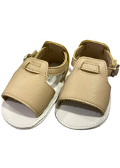 Beige Faux Leather Sandals