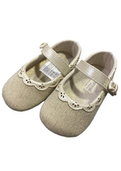 Beige Linen Baby Shoes