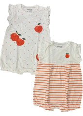 2pc Orange Stripe and Mini Dots Shorties