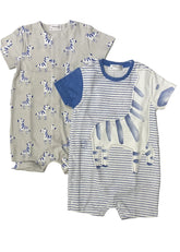 Gray Embroidered and Printed Zebra Shortie