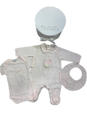 Babygrow-Bodysuit-Bib Gift Set with Round Box