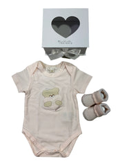 Bodysuit and Scallop Design Socks Set with Gift Box