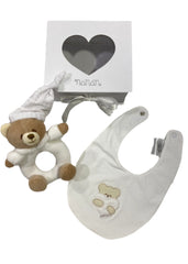 Rattle and Bib Set with Gift Box