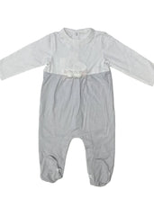 White and Gray Mini Polka Romper