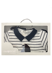 Strip Sailboat Embroidered Romper