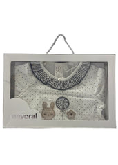 Mini Polka with Embroidered Rabbit and Flower Romper