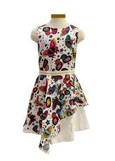 Roberto Cavalli Satin Butterfly Assymetric Dress