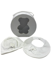 White Hat and Bib Gift Set