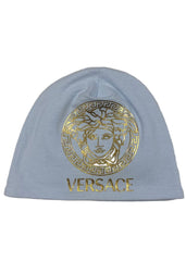 Versace Gold Medusa Printed Blue Hat