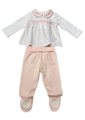 Mini Polka Rose Applique Top and Pants Set