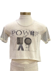 Ivory Short Sleeve Crop Top