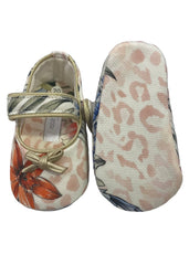 Rosegold Jacquard Print with Ribbon Baby Shoes