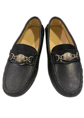 Chain Design Black School Shoes