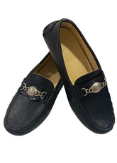 Chain Design Black School Shoes