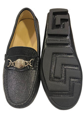 Chain Design Black School Shoes